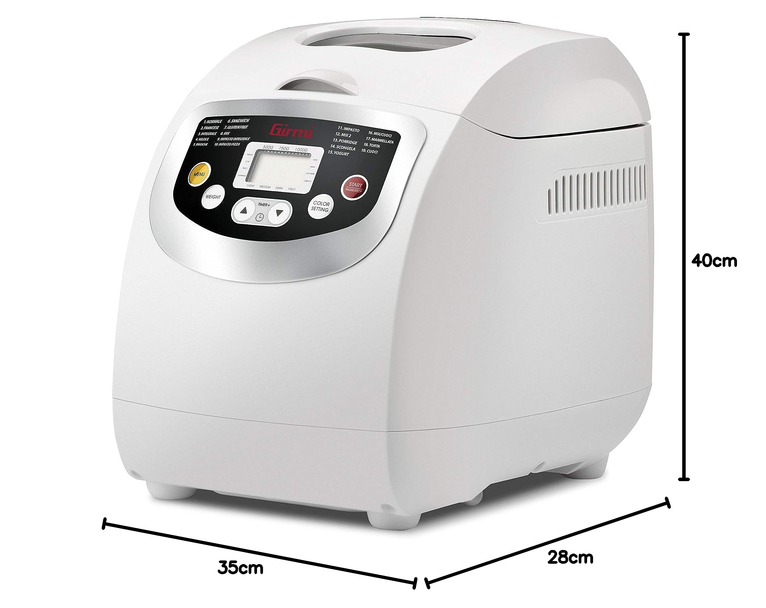 Girmi MP2000 Macchina Del Pane, 1 Kg, 19 Programmi