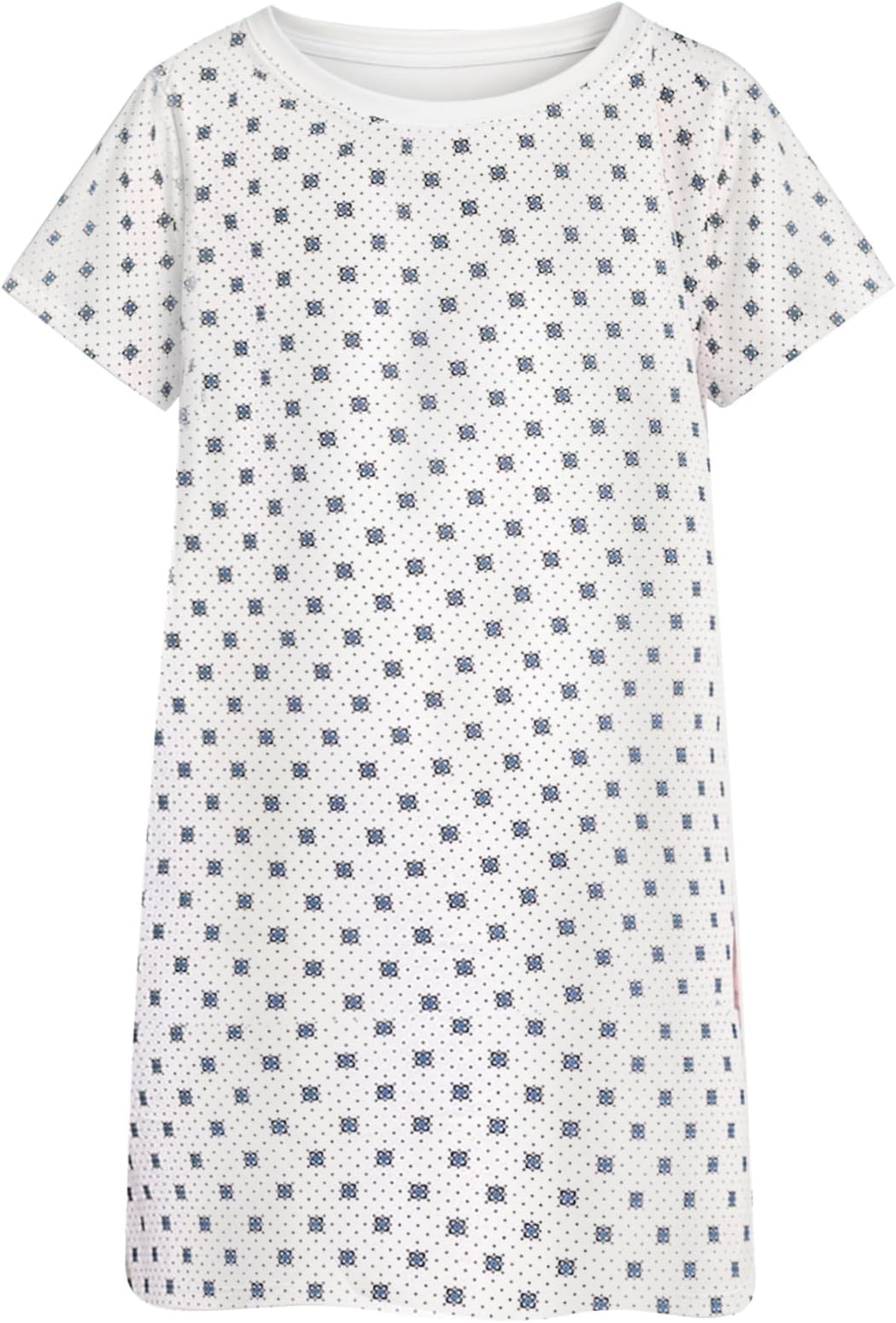 Linteum Textile Supply Medical Exam HOSPITAL CLASSIC TWILL PATIENT GOWN White w/Blue Snowflake One Size Fits All 1-Piece