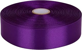 1 inch Purple Satin Ribbon 50 Yards Solid Fabric Ribbons Roll for Wedding Invitations, Bridal Bouquets, Sewing, Party Decorations, Gift Wrapping and More