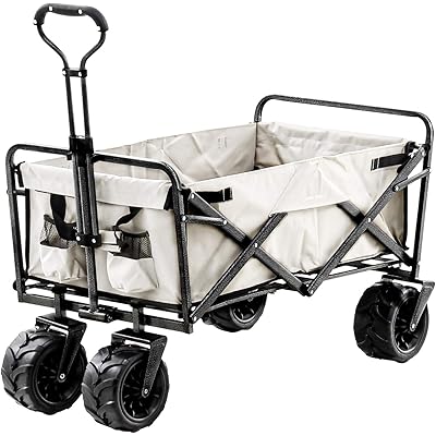 モダンデコ アウトドア キャリーカート 折りたたみ コンパクト 軽量 (サンドベージュ)