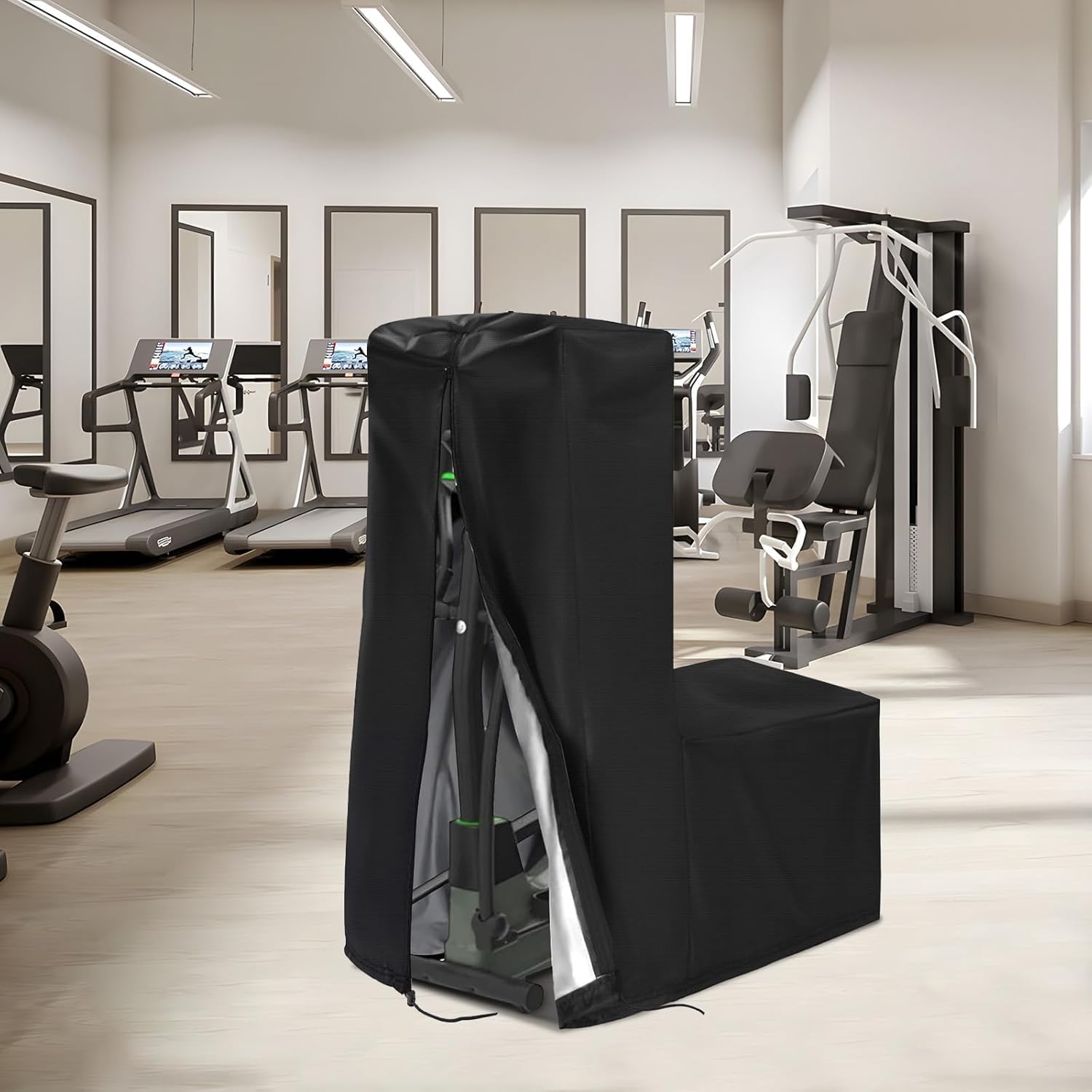 Elliptical Cover Elliptical Exercise Machine Cover for Indoor & Outdoor Home Elliptical Fitness Machine Protective Cover Waterproof & Dustproof Black