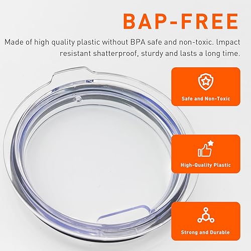 Miniatura 6 de NETRIWOW 2 tapas de vaso de repuesto de 20 onzas para YETI, fundas de repuesto a prueba de salpicaduras compatibles con Rambler, para Old Style