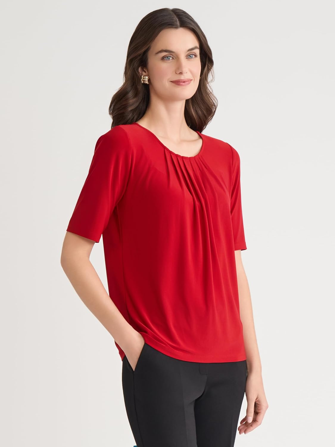 Kasper Women's Sleeveless Pleated Neck Top - Image 3