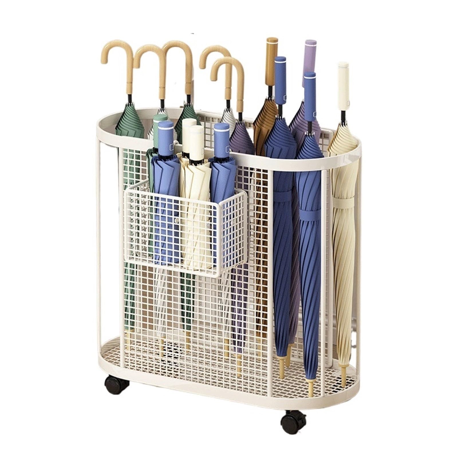 SONGYL-20249 Umbrella Stand Large-capacity Compartmentalized Umbrella Stand; Ideal For School Entrances And Hotels Entryway(White)