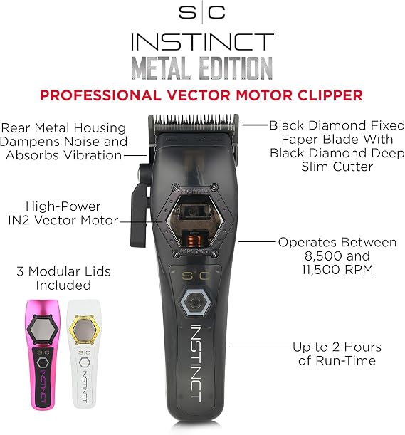 Stylecraft Instinct Metal Edition Hair Clipper Professional IN2 Vector Motor with Intuitive Torque Control
