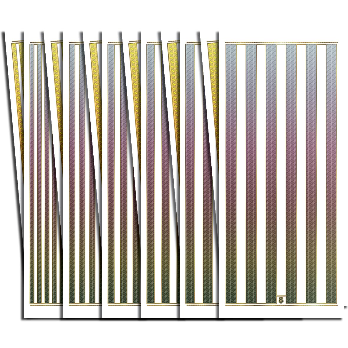 Creative Products Premium Craft Sticker Sheets – Multi-Colour Holographic Straight Lines Card Stickers – Peel Offs for Card Making, Scrapbooking, Decorations & DIY Crafts, 12 Sheets, 23 x 10 x 1 cm