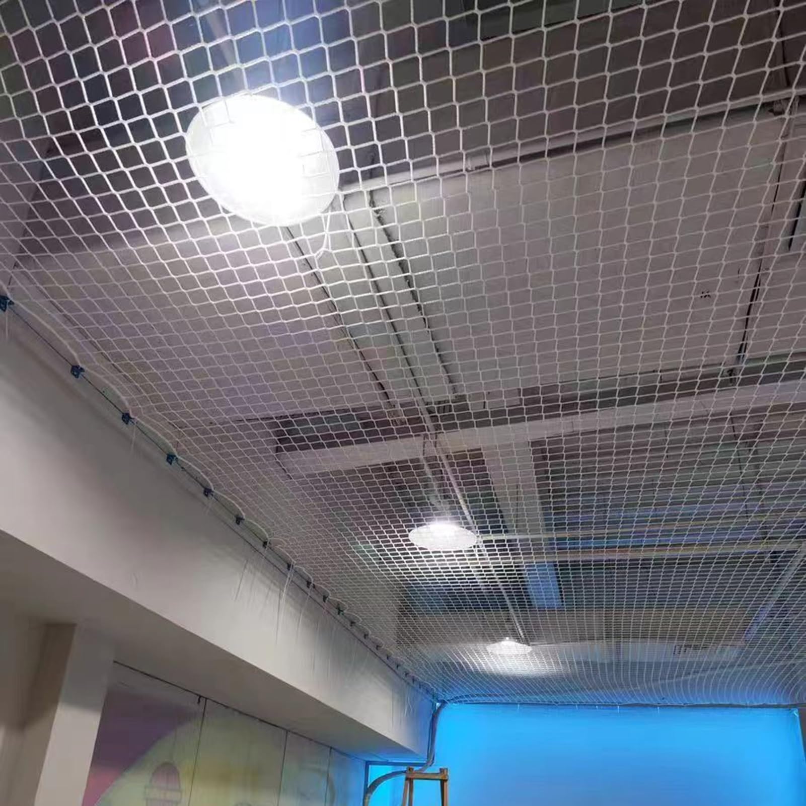 Rete da arrampicata all'aperto, rete di sicurezza in poliestere senza nodi da 5 cm, per bambini e animali domestici, 0,8 x 7 m, resistente corda per protezione e sicurezza