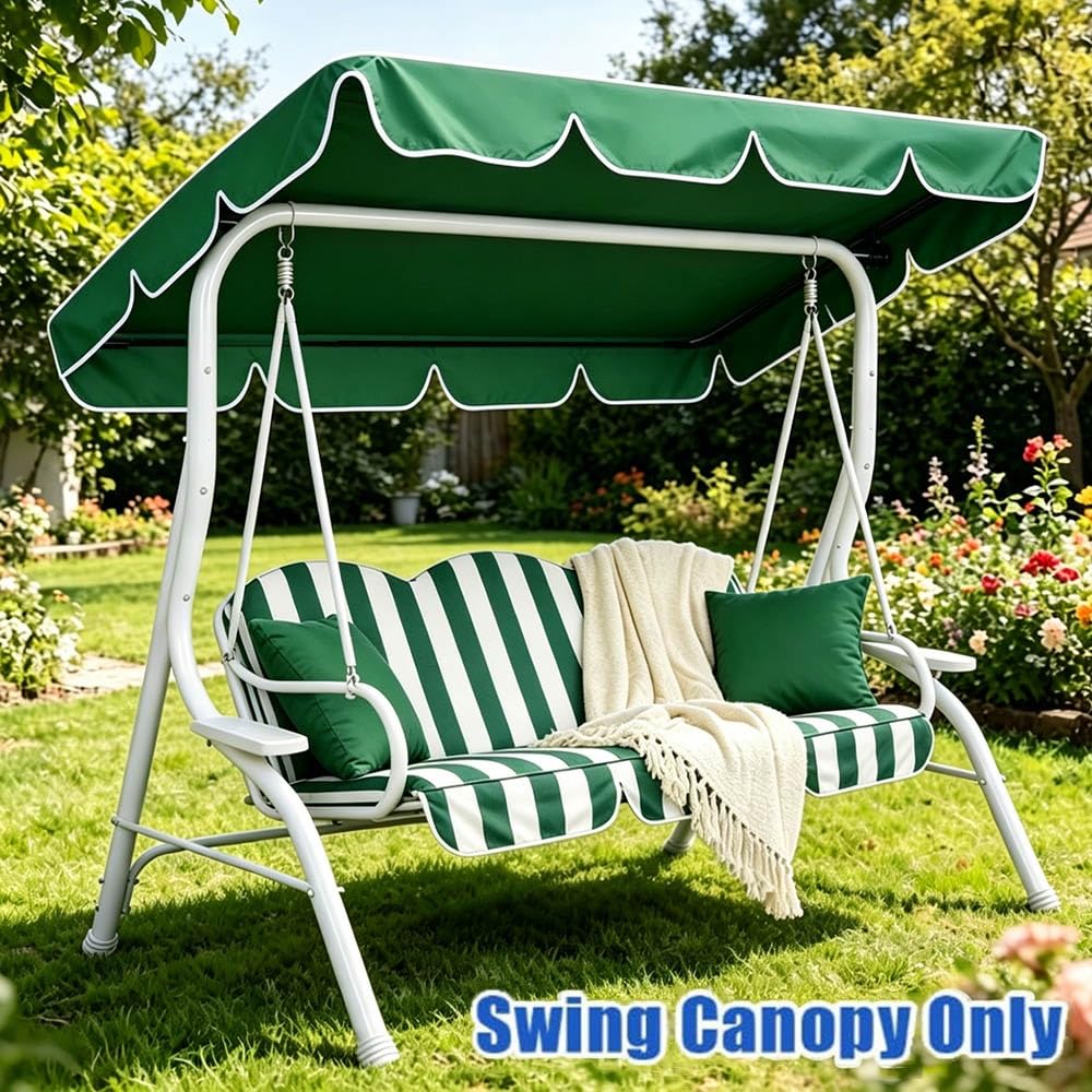 Hollywoodschaukel Dachbezug 210x145cm 240×135cm Sonnendach 2-3 Sitzer Gartenschaukel Überdachung Sonnenschutz Schaukel Dachplane Wasserabweisend(Beige,240x135cm/94x53in)