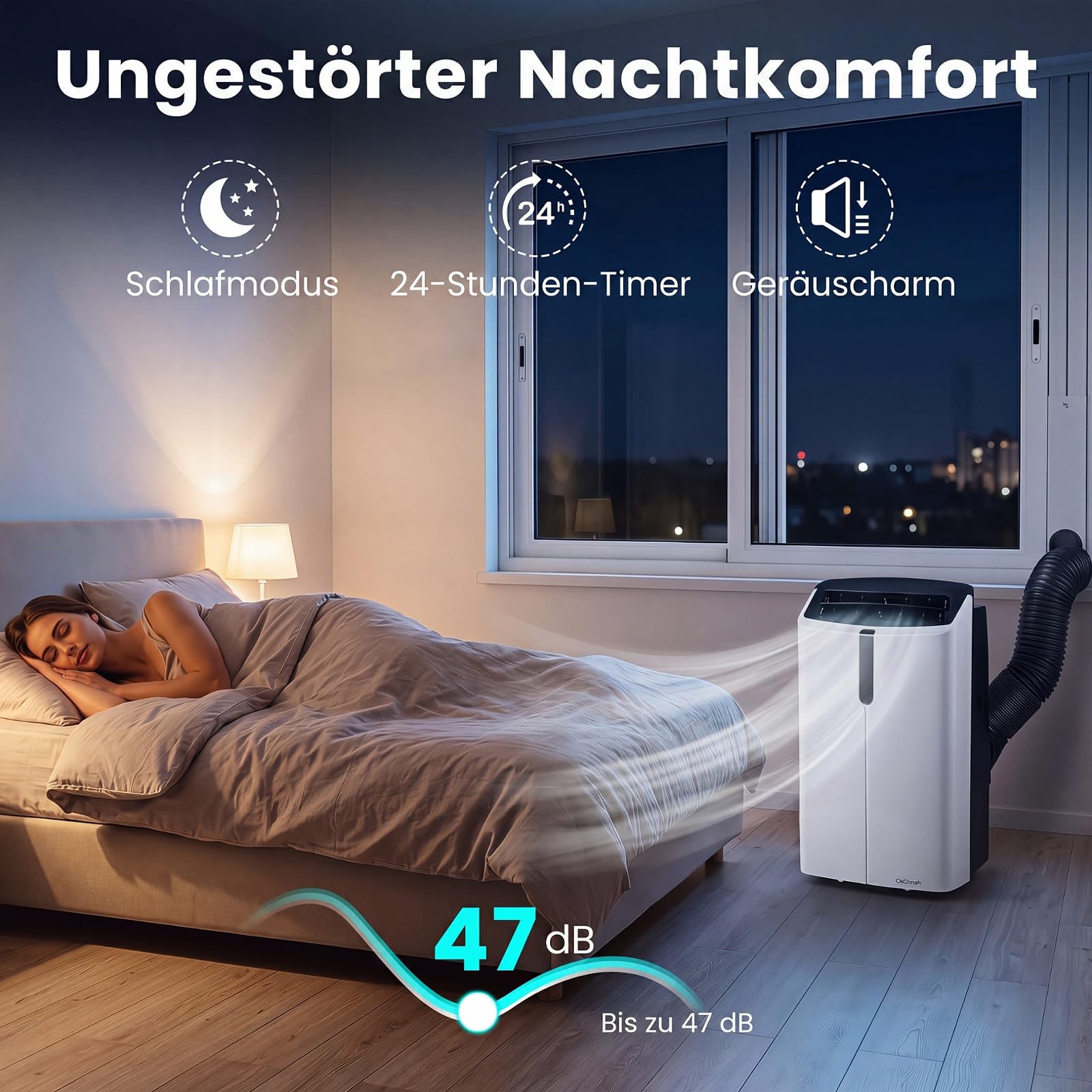 COSTWAY 14000 BTU Klimaanlage mobil mit Abluftschlauch, Fernbedienung/Wifi