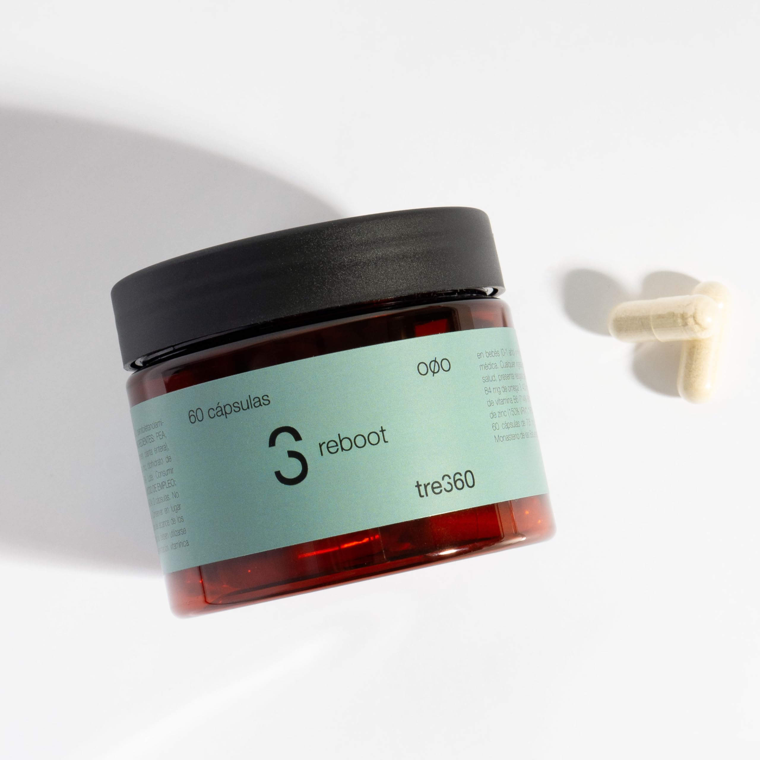 Tres60 - Reboot Complejo de Vitaminas B y Zinc – 60 Cápsulas – Con Omega 3 y Palmitoiletanolamida (PEA) – Suplemento Revitalizante para Energía, Sistema Nervioso y Reducción de Fatiga