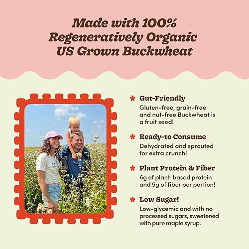 Miniatura 7 de Clusterbucks - Granos de superalimentos sin granos, granola apta para dieta cetogénica con trigo sarraceno germinado cultivado regenerativamente,