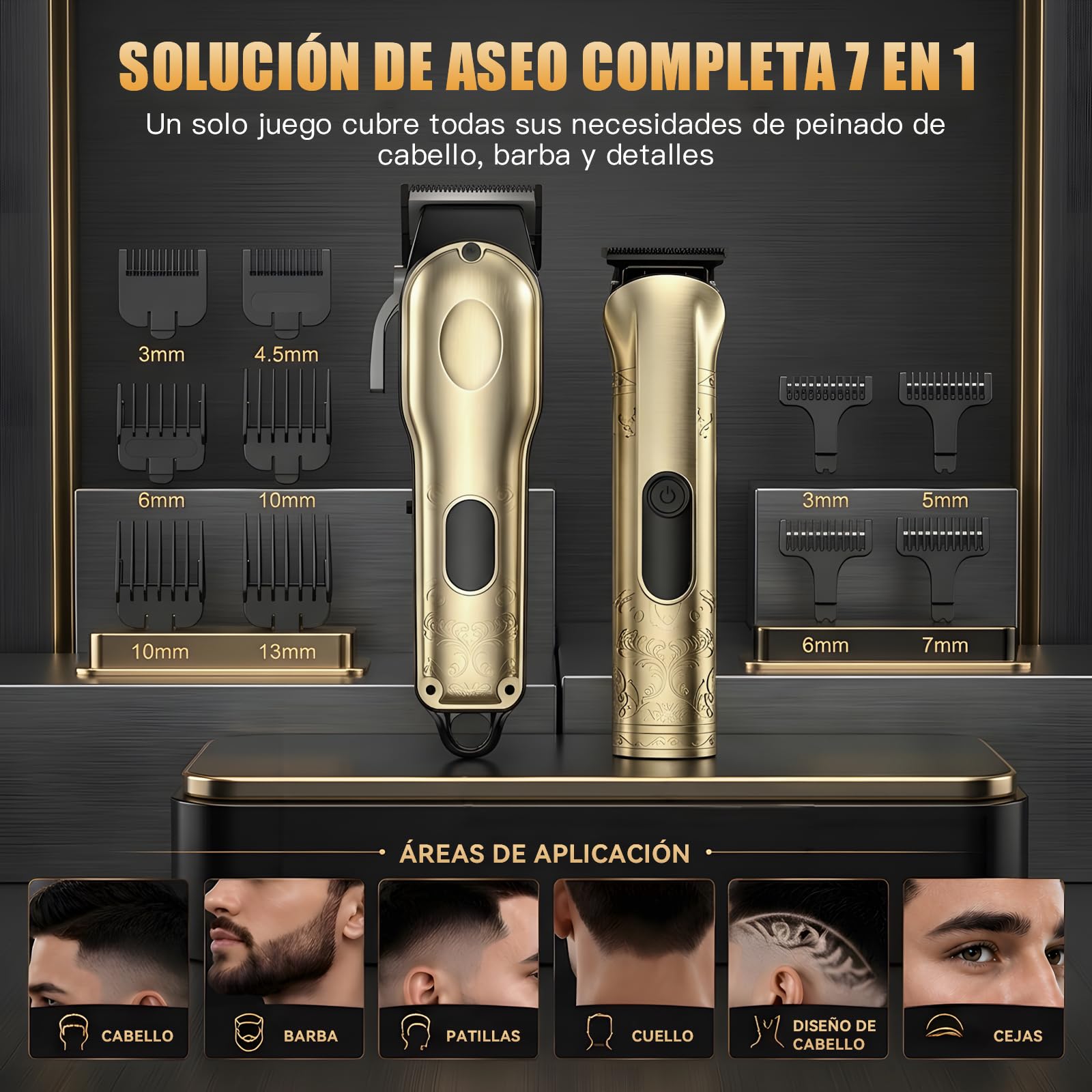 Solati Set de 2 Maquinas de Cortar Pelo Hombre Profesional, Recortadora de Barba Hombre LCD, Cortapelos Grande de Modelado y Trimmer Pequeño de Precision, Afeitadora Electrica, Regalo Hombre