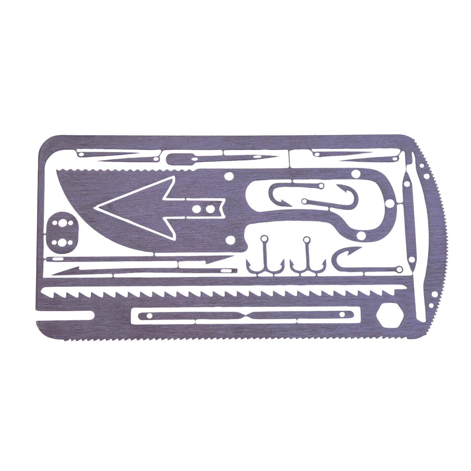 20-in-1 Fishing Multitool Survival Card - Best Multitool for Survival Situations - Wallet Card for Preppers and Fishing, Hiking, Hunting & Emergency Kits