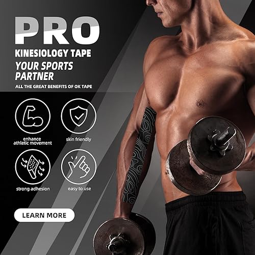 Miniatura 7 de OK TAPE PRO - Rollo de cinta de kinesiología sin cortar, cinta elástica de terapia física para aliviar el dolor, apoyo muscular, cinta cinética,