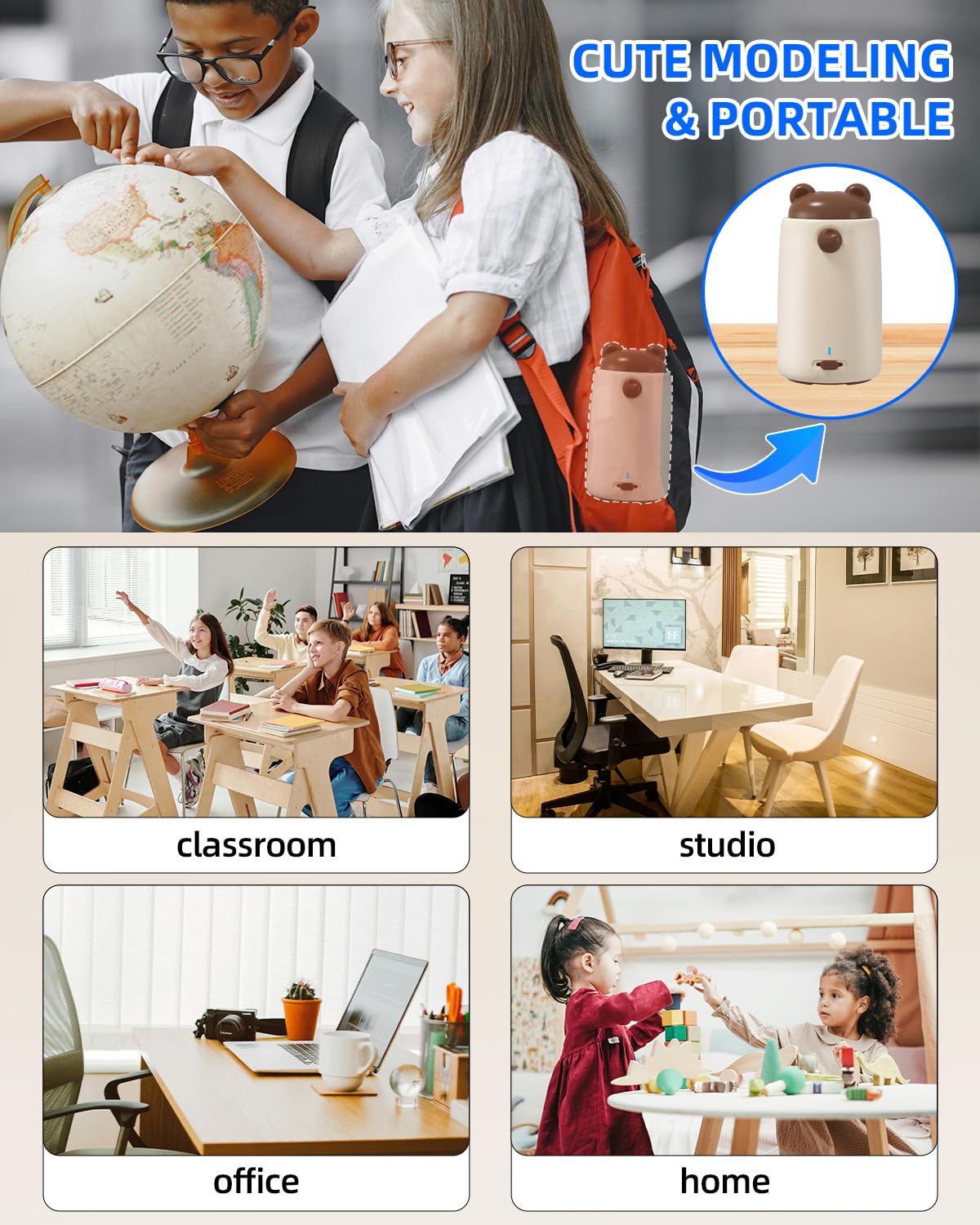 ZMOL Sacapuntas eléctrico totalmente automático, para niños, entrada y salida automática, sacapuntas recargables para lápices de colores jumbo de 6 a 12 mm, hogar, aula, oficina
