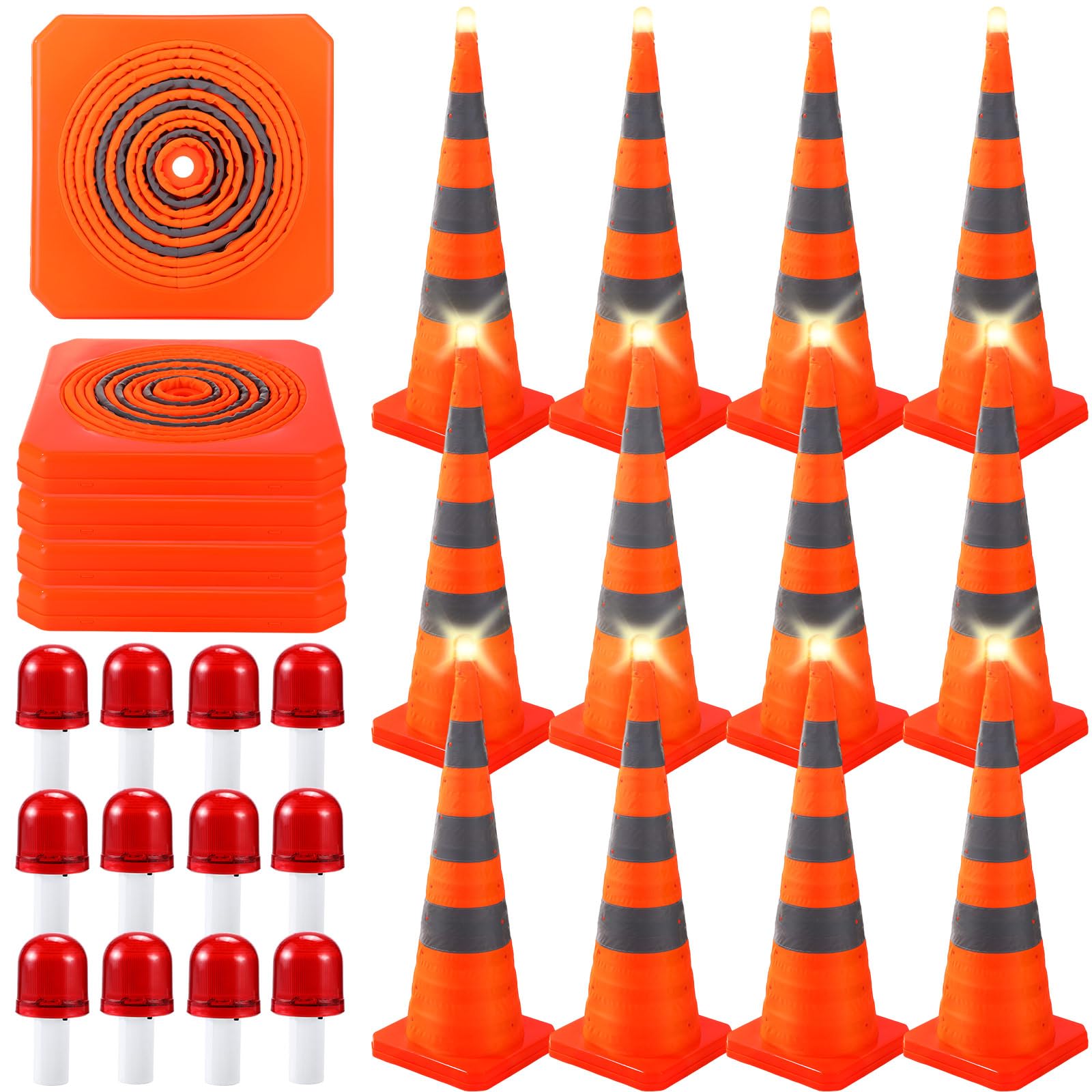 Snapklik.com : Paterr 12 Pack Collapsible Traffic Cones
