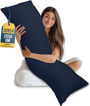 Utopia Bedding Full Body Pillow for Adults Navy, 20 x 54 Inch, Long Pillow Insert for Sleeping, Ideal for Side Sleepers