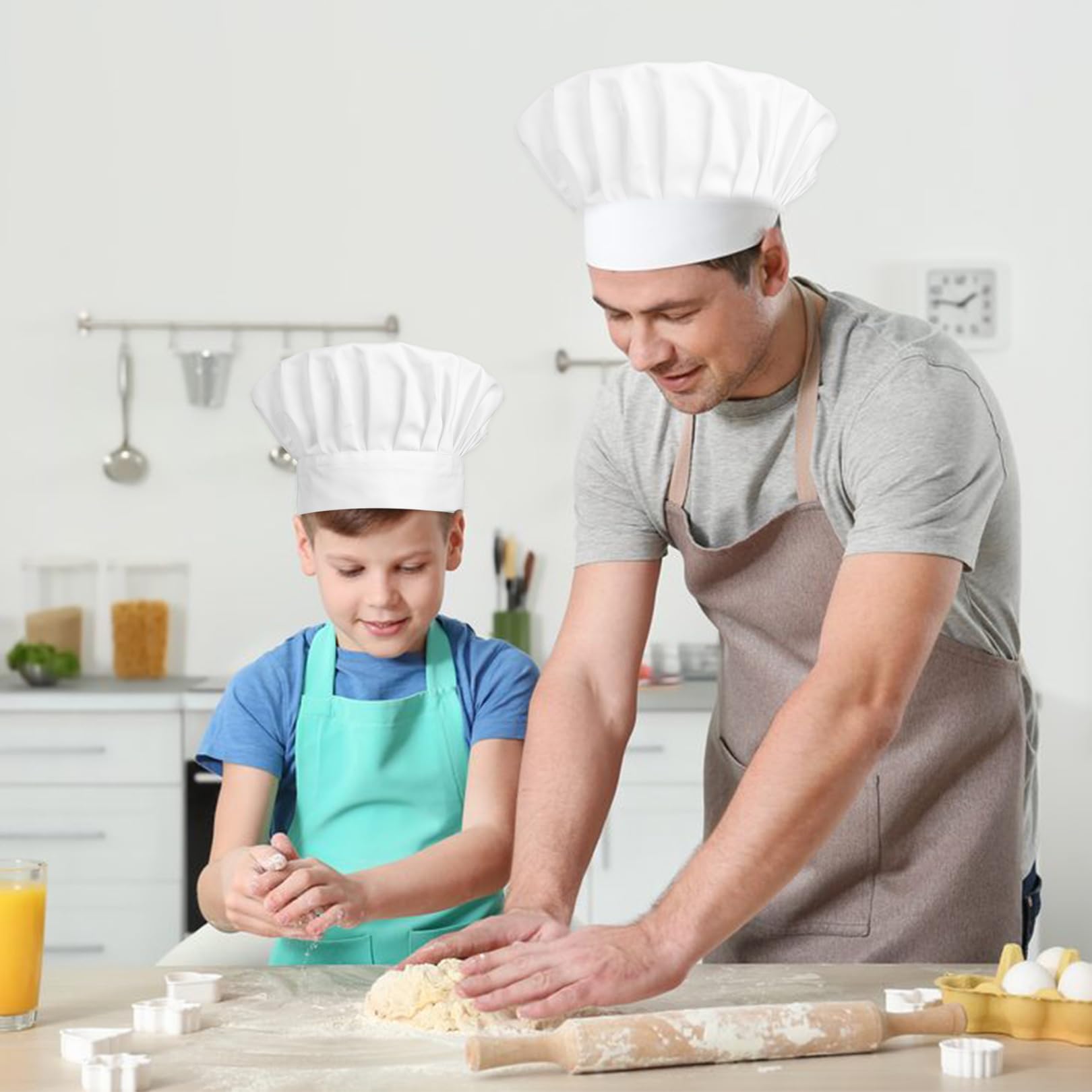 Męska czapka kucharska, regulowana czapka kucharska, czapka kucharska dla dzieci, oddychająca czapka kucharska, wielokrotnego użytku, do szkół smakoszy, restauracji, hoteli, szkół, kuchni prywatnej