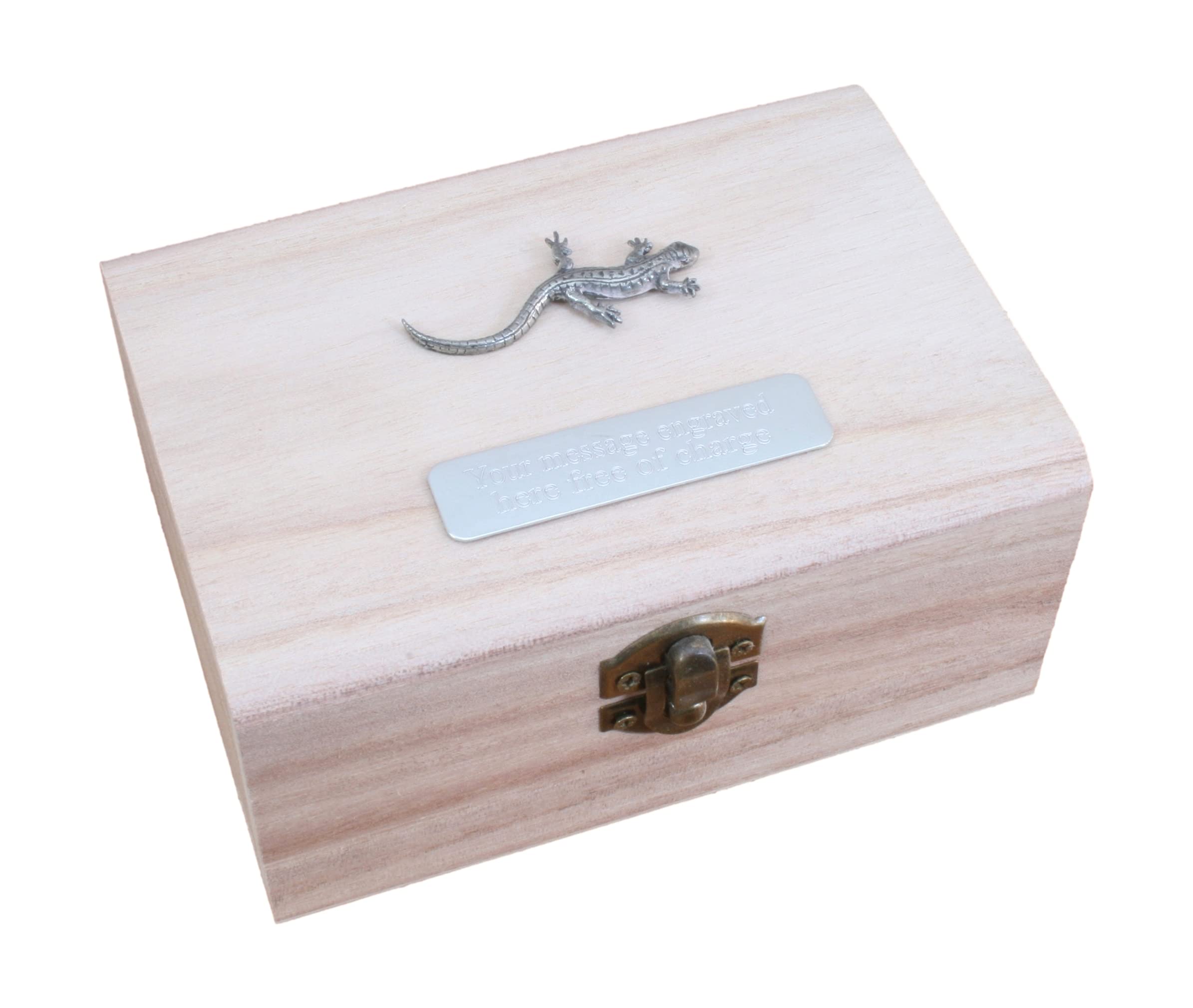 Gamekeepers Cottage gifts Lizard Wooden Pet Ashes Urn or Burial Cast with FREE Engraving Message 223
