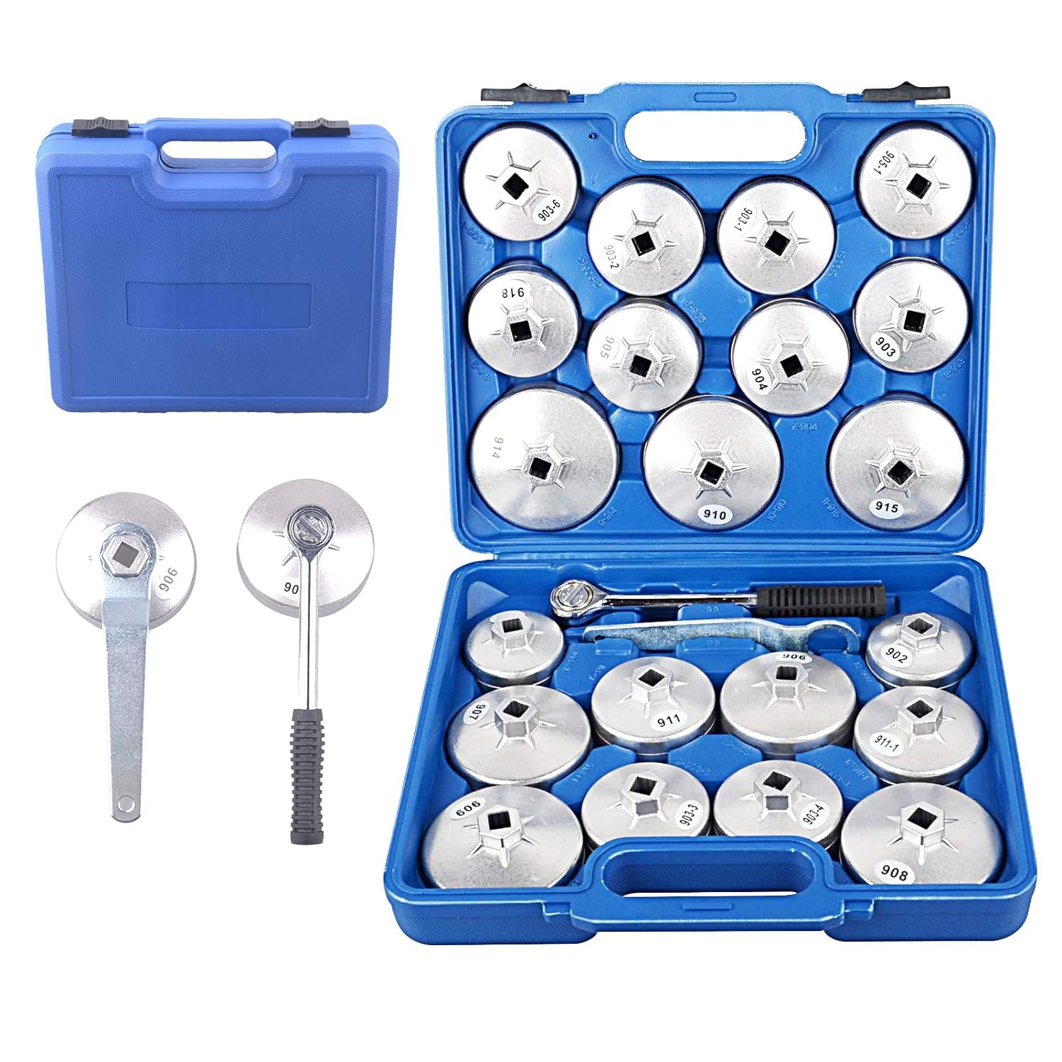 Keaa 23pcs Aluminum Alloy Cup Type Oil Filter Cap Wrench Socket Removal Tool Set 1/2" dr. with a Storage Case (B0CLB2M279) Amazon Price History, Amazon Price Tracker