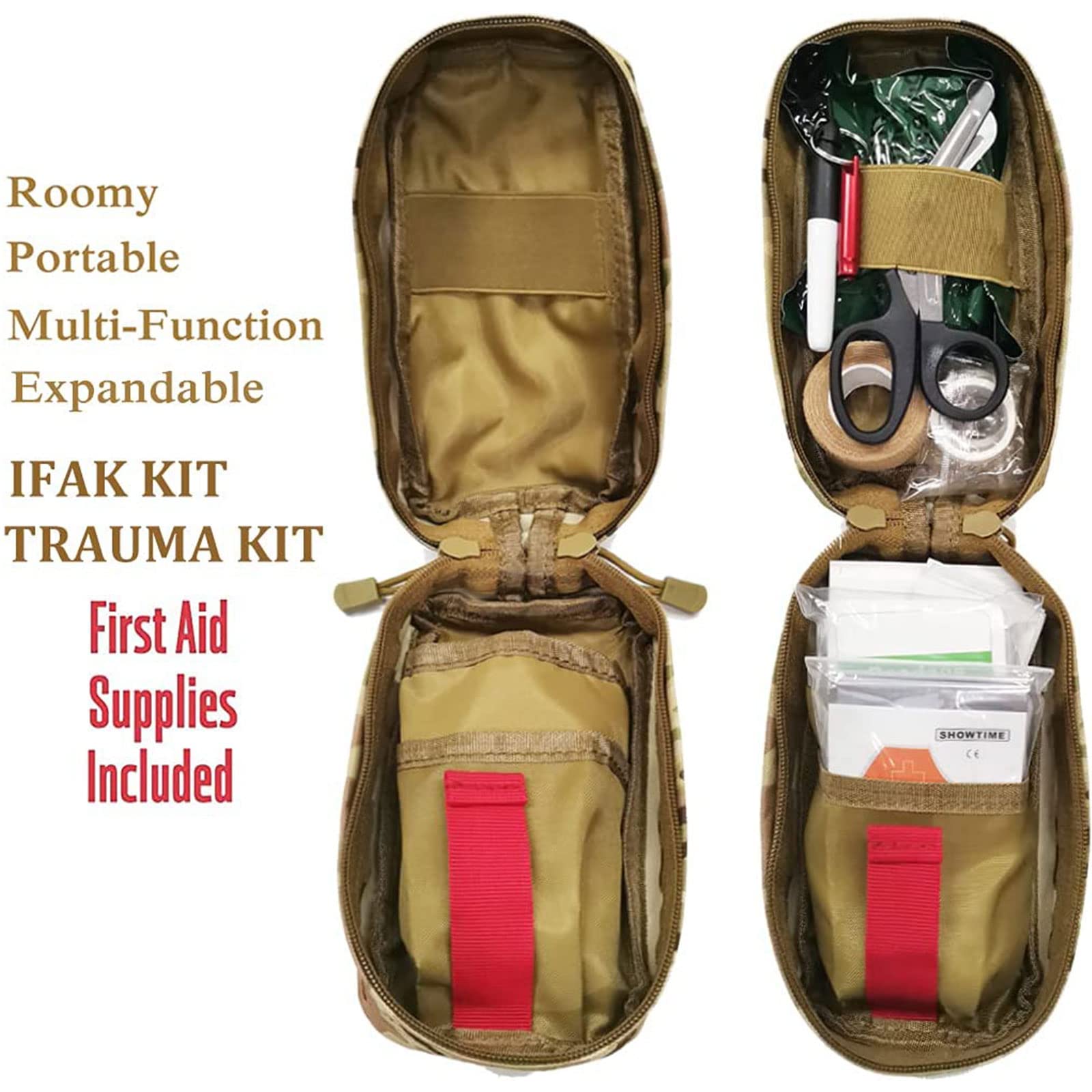 Med Kit Trauma Kit Mit Tourniquet, Emergency Survival First Aid Kits, EMT IFAK Medical Kit Für Schwere Blutungen Kontrolle, Militär Camping Und Wandern,B