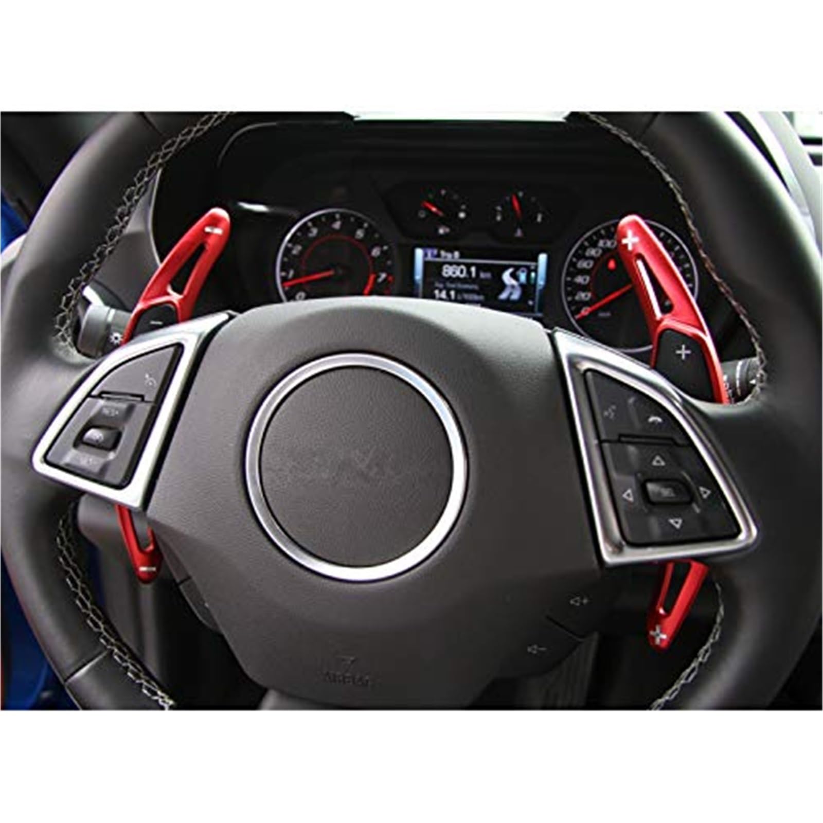 dla chevroleta, dla Camaro, 2017 2018 2019 2020, łopatka zmiany biegów w kierownicy dekoracyjna pokrywa naklejki wykończeniowe akcesoria do wnętrza samochodu Naklejka na kierownicę