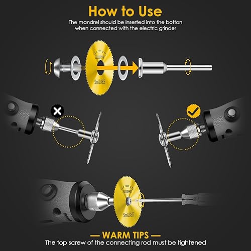 Miniatura 31 de Juego de 44 ruedas de corte compatibles con plástico para herramienta giratoria, hojas de sierra circular HSS, 6 unidades, discos de corte