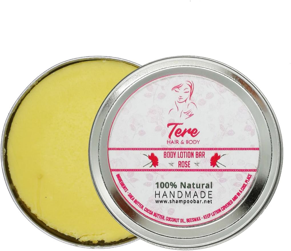 Rose Body Butter Bar \ 100% Natural Rose Lotion Bar \ Beeswax Lotion \ Massage Bar Suitable for Vegetarians \ Solid Lotion Bar