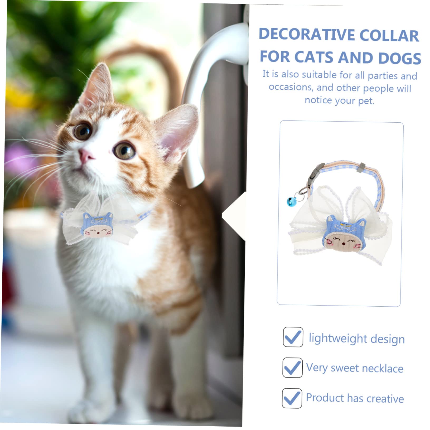 INOOMP 5pezzi Collare Per Gatti Con Fiocco Decorativo Collare Antistrozzo Resistente Per Gattini Accessorio Elegante Per Occasioni Speciali e Passeggiate All Aperto