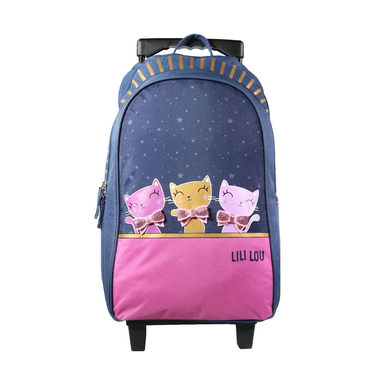 Bagtrotter BAGTROTTER Mochila con Ruedas Lili Lou 3 Gatos Azul