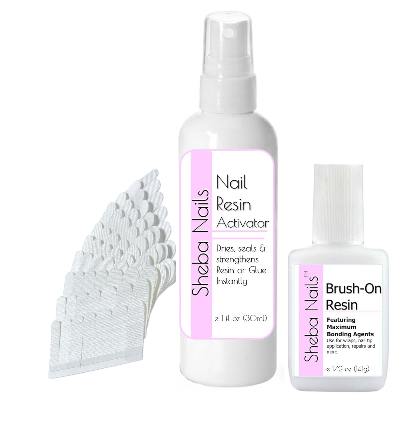 SHEBA NAILS Brush On Resin Precut Silk Nail Wrap Try Me Kit