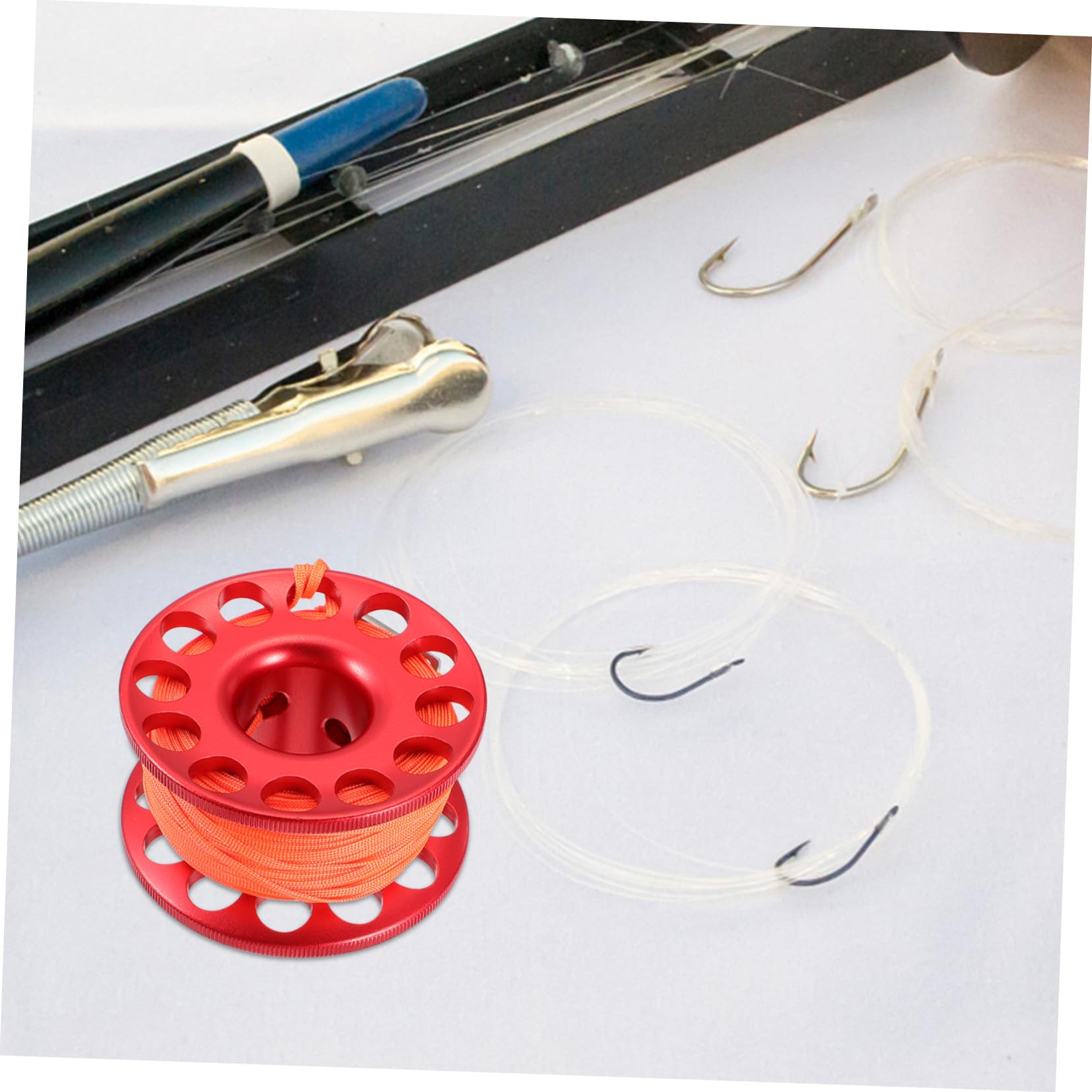 Toyvian Aluminiumlegierung Tauchspule Signalboje Fingerrolle mit Schnapphaken für Höhlen Höhlentauchen Praktische Tauchausrüstung Komplett Robust Langlebig
