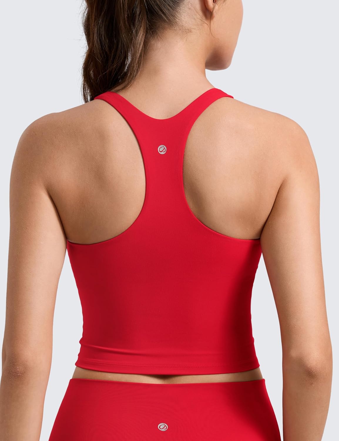 CRZ YOGA Butterlift Square Neck Crop Tank Tops for Women - Longline Racerback Sports Bras Yoga Cami Non Padded