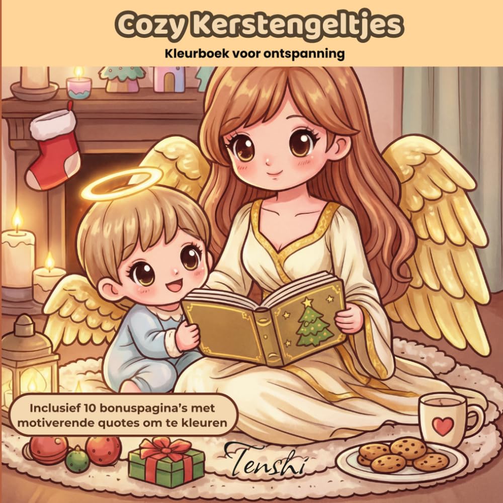 Cozy Kerstengeltjes Kleurboek voor Ontspanning – Voor Volwassenen & Tieners: 40 Rustgevende Kerstillustraties met Engelen, Inclusief 10 Bonuspagina’s ... te Kleuren (Cozy Engeltjes Kleurboek Serie)
