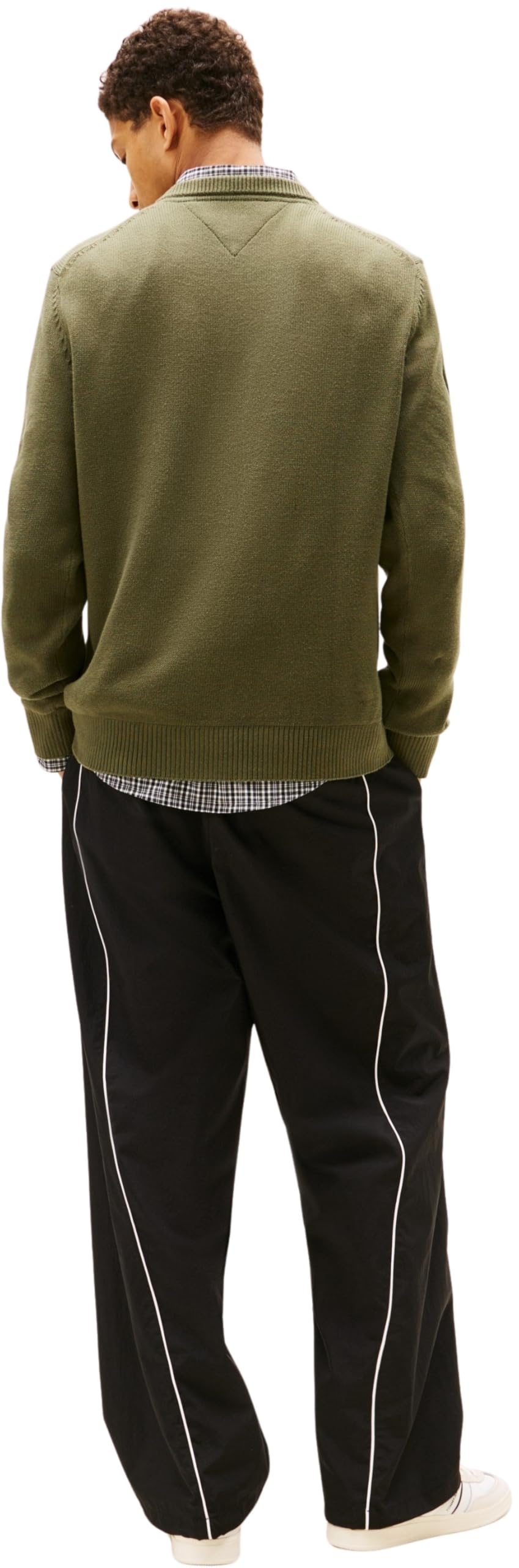 Tommy Jeans Jersey Hombre Sweater Slim Fit, Verde (Dark Greenery), L