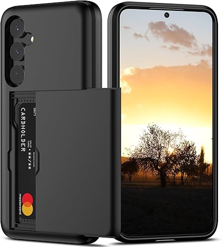 Nvollnoe Funda para Samsung S24 Plus con tarjetero de doble capa resistente funda protectora con ranura para tarjeta oculta Funda delgada tipo