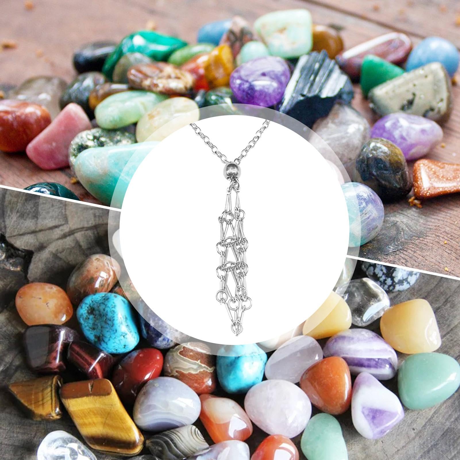 SAITUO Halsketting met edelstenen, kristallen ketting, kristallen