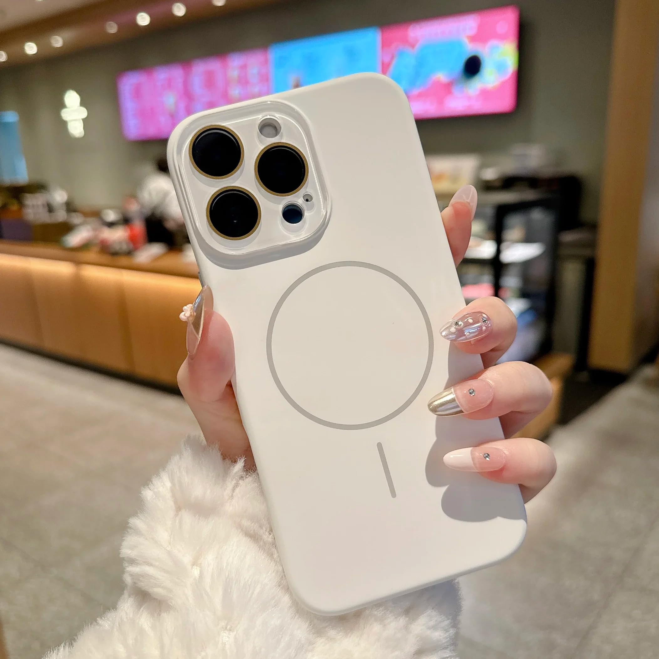 Coque silicone iPhone 12 Pro Max blanc magnétique pour chargeur sans fil - 6