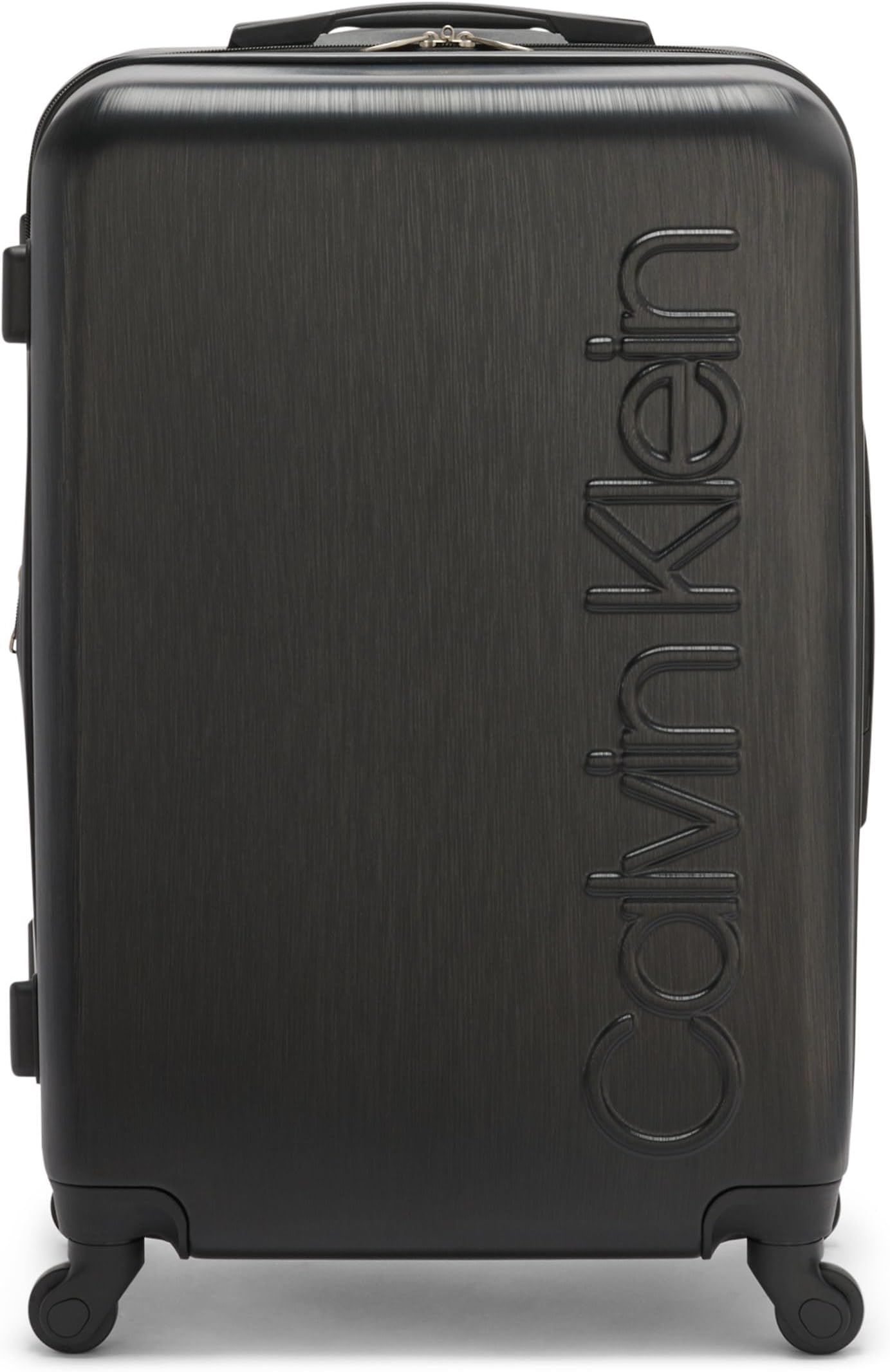 Calvin Klein Women's Hardside Upright Spinner Lightweight Suitcase, Black