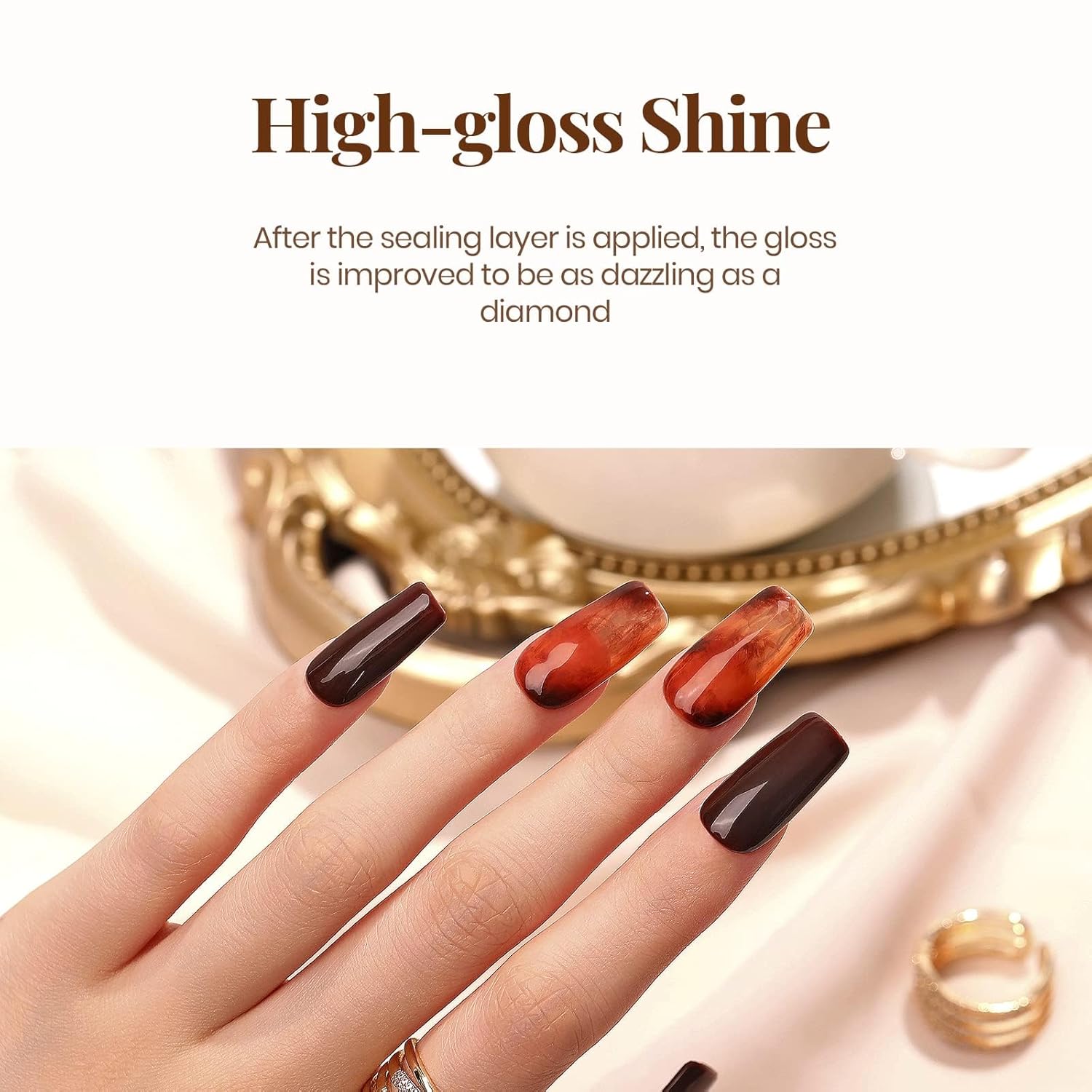 beetles Clear Color Gel Polish No Wipe Gel Top Coat Jelly 6 Color Spring Gel Nail Set