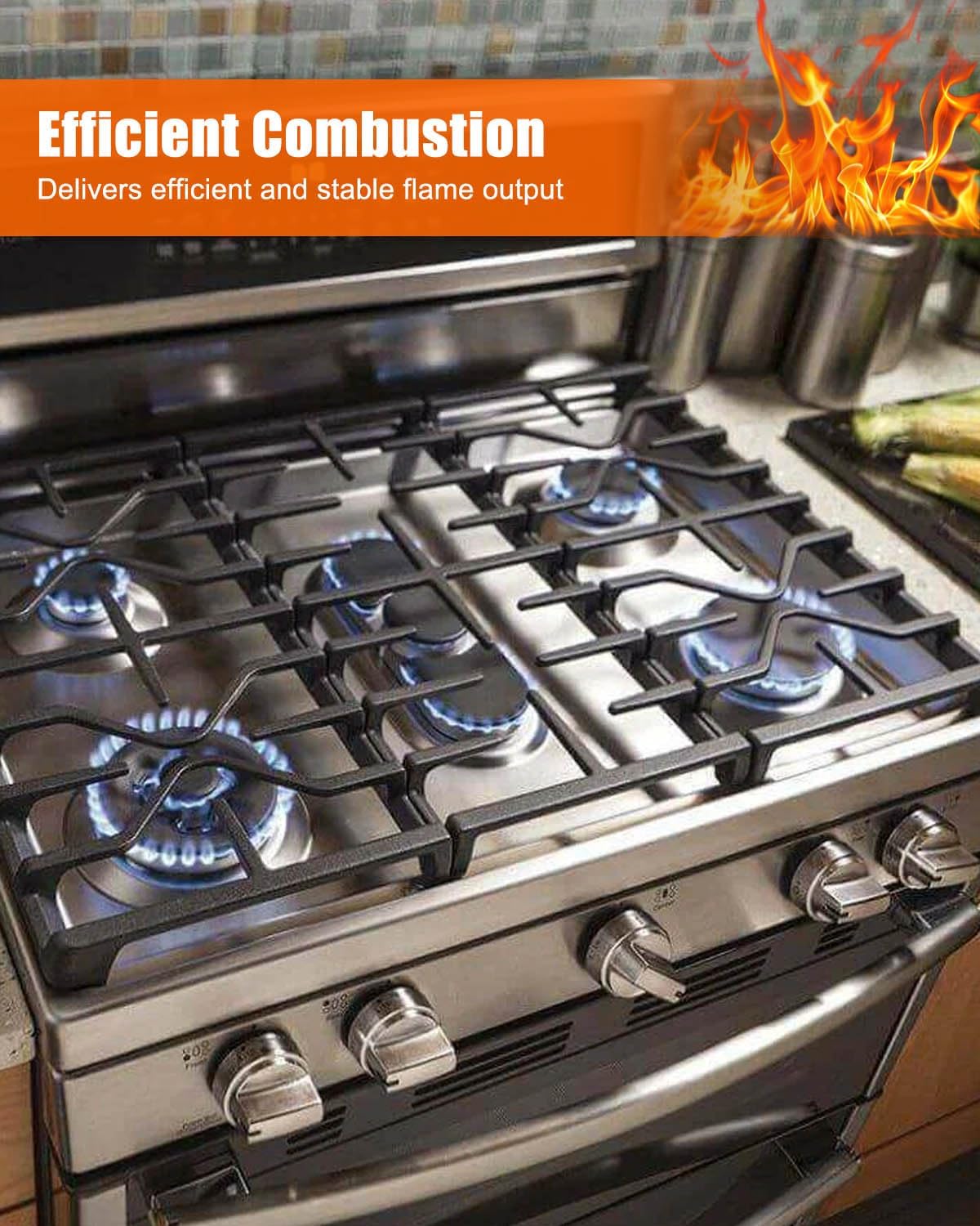 AP6036328 Gas Range Top Rear Burner Compatible with FRIGIDAIRE Series Gas Ranges, Rear Burner for Gas Stove Replace 5304506426 316039003 316103803