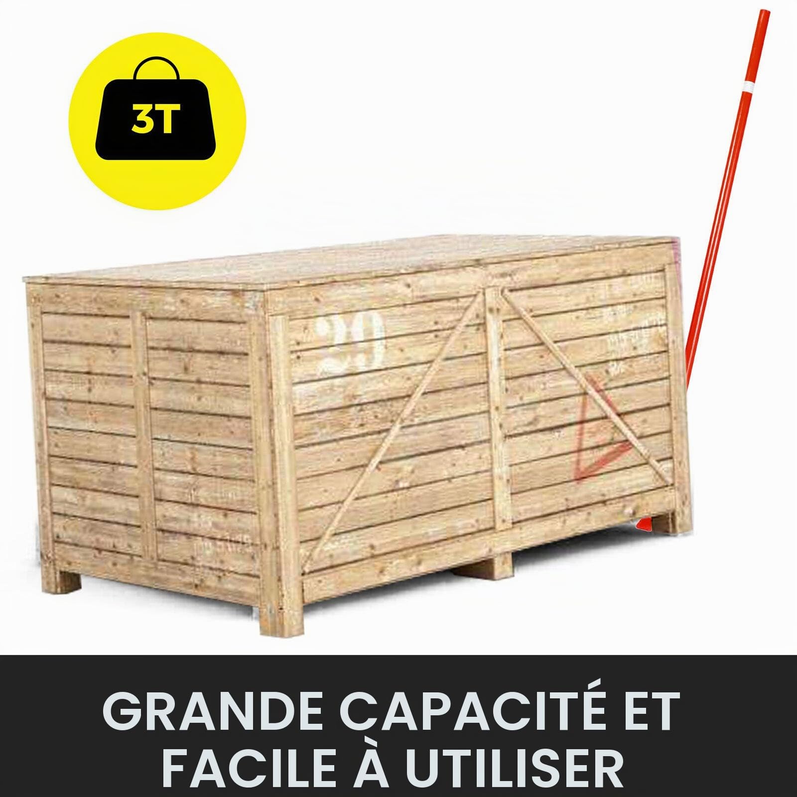 VEVOR Lève Meuble Lourd 3 T Barre de Levier Acier sur Roulettes Barre de Levage Grande Capacité Charge avec Manche Ergonomique 1,5 m Longueur Totale 1,6 m Léger Portable pour Soulever Charges Lourdes