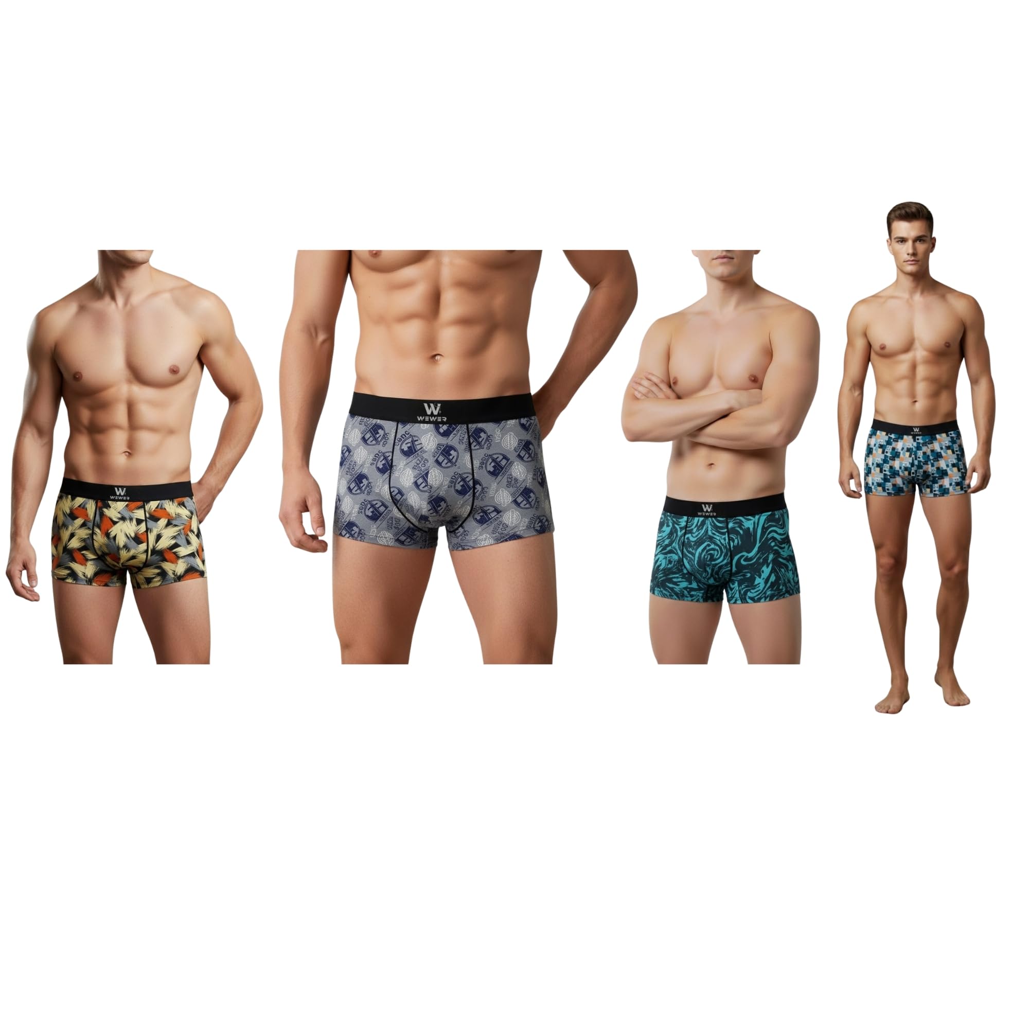 Men’s Boxer Briefs Underwear – Breathable Stretch Cotton Trunks for Men, Soft Comfortable Elastic Waistband, Moisture-Wicking Everyday Underwear Pack of 4-picture-44