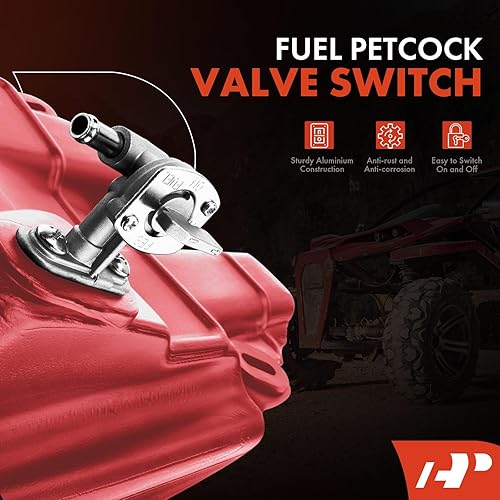 Miniatura 5 de A-Premium Depósito de combustible de gasolina con tapa de combustible e interruptor de válvula de gasolina compatible con Honda ATC250SX 1985 1986