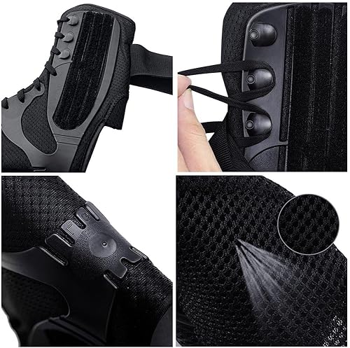 Miniatura 2 de Kuangmi Tobillera con cordones con estabilizadores laterales y cinturón de fijación auxiliar cruzada, protección de fuerza, 1 pieza (S)