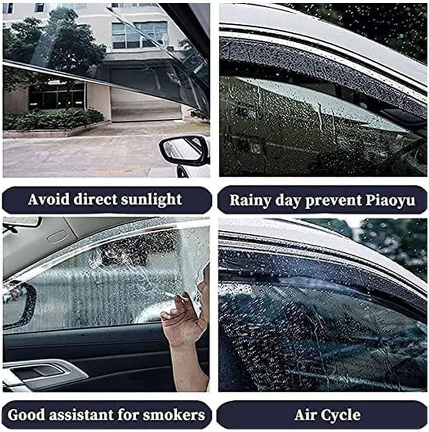 4 Déflecteurs D'air Pour Nissan Terrano (2010-2016) - Noir - Réduit Pluie, Vent, Bruit - Facile à Coller, Sans Perçage
