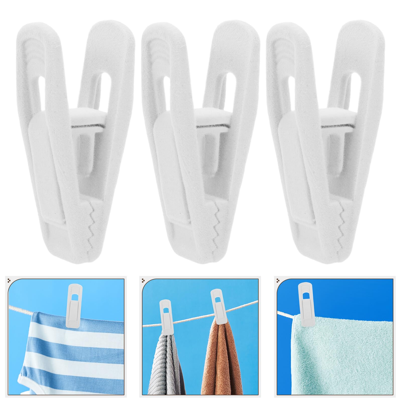 50 Piezas Pinzas de Ropa Antideslizantes de Plástico Terciopelo, Pack de 50 Unidades, Resistentes al Viento para Balcones y Lavandería, Ideales para Colgar Faldas,