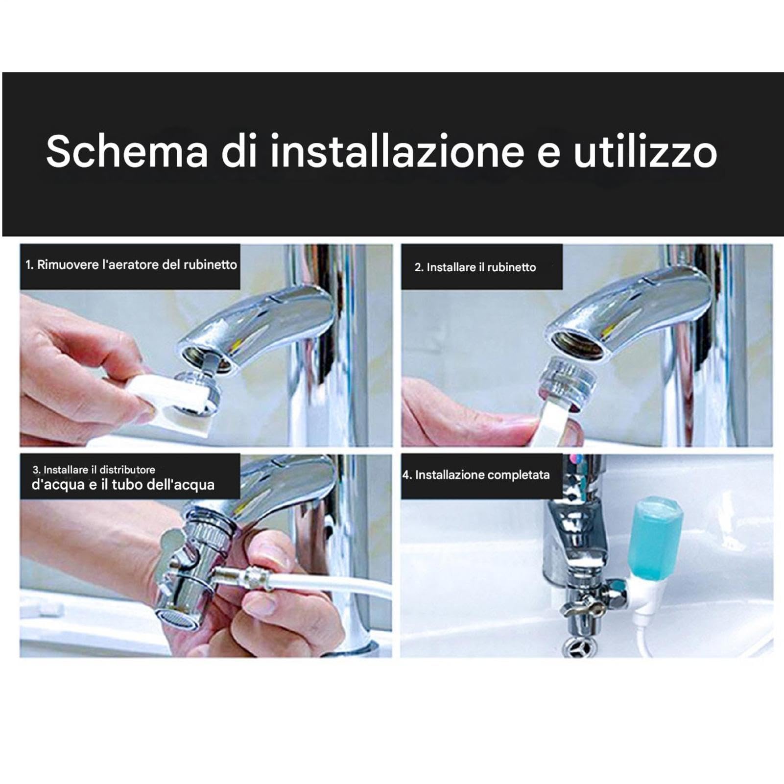 Irrigatore Orale Con Rubinetto - Idropulsore A 6 Ugelli, Dispositivo Per La Pulizia Dentale Non Elettrico, Detergente Per Denti A Flusso, Attrezzatura Per L'igiene Orale Sicura A Lunga Durata | Utiliz