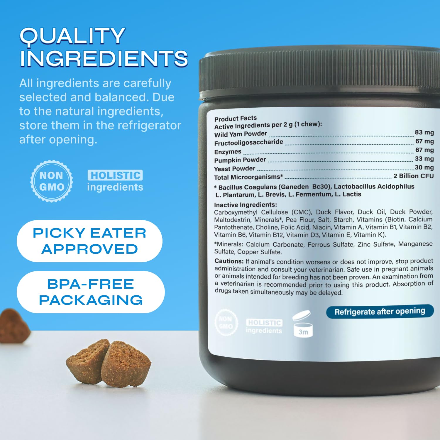 Probiotics for Dogs - Prebiotics & Digestive Enzymes 17,420 mg per Pack - Dog Probiotics Chews for Gut Health, Diarrhea, Gas & Constipation Relief - Itchy Skin, Allergies, Yeast Balance - 130 Treats - image 8