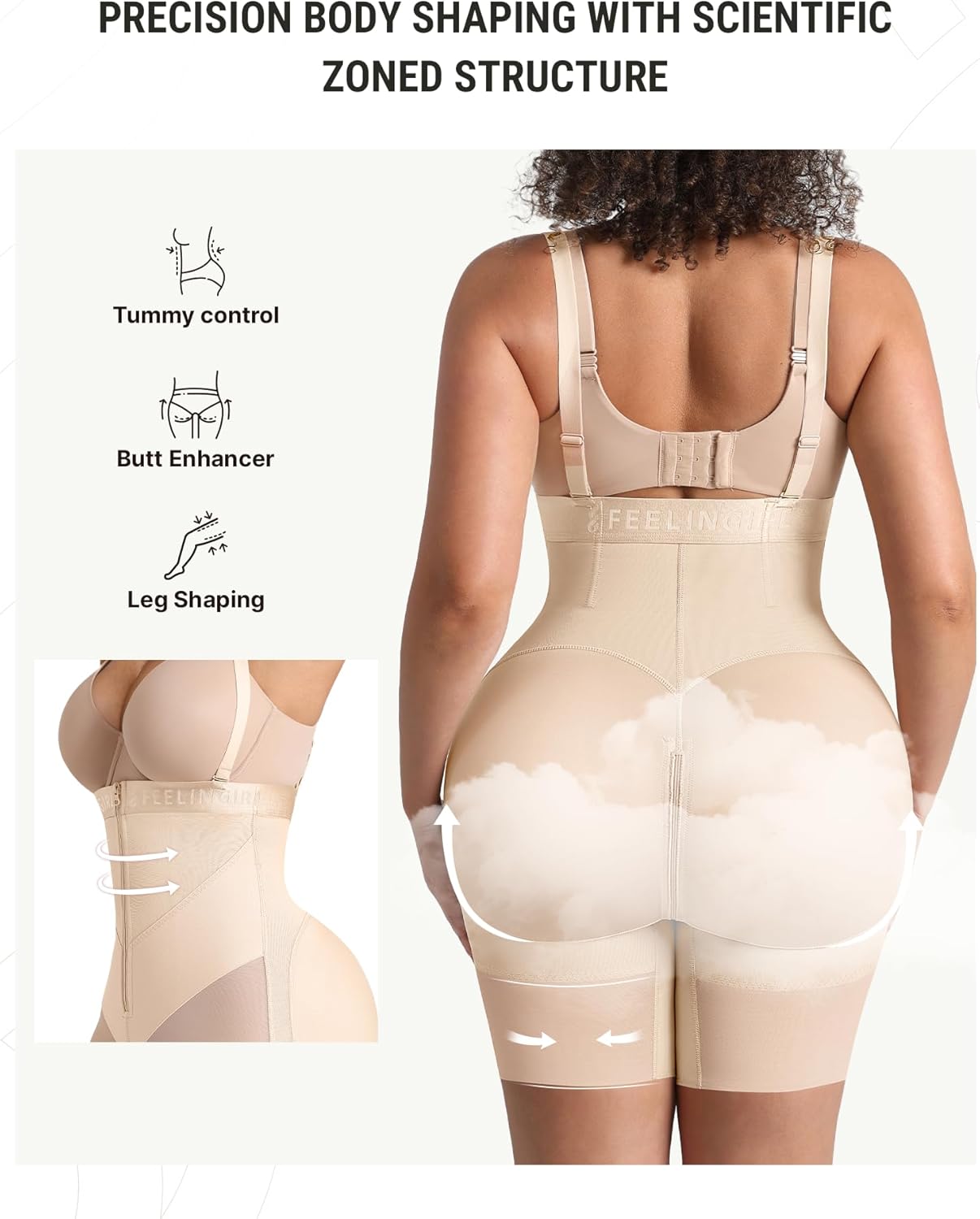 FeelinGirl Strapless Shapewear for Women Tummy Control Plus Size Butt Lifting Panties Postpartum Body Shaper - Image 5